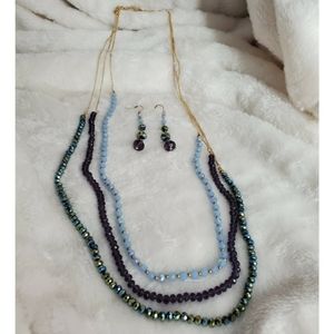 🆕️💜 Multicolored 3 Layer Necklace Set